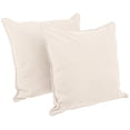 thumbnail image 1 of 25-inch Double-corded Solid Twill Square Floor Pillows with Inserts (Set of 2), Natural, 1 of 1