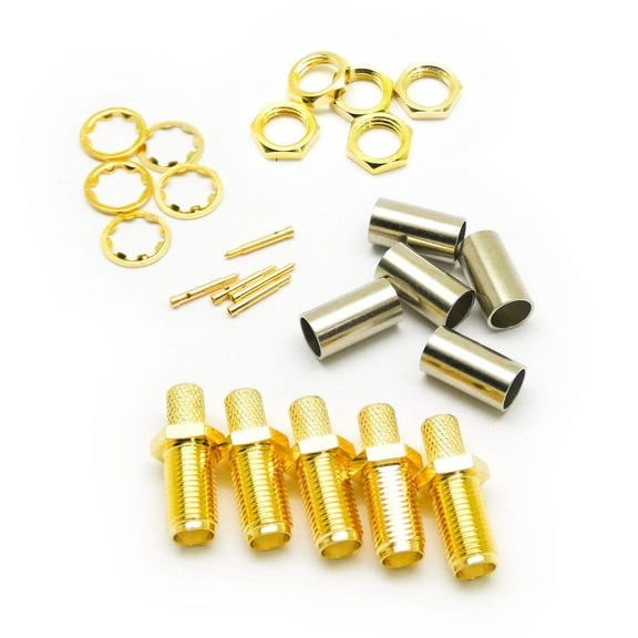 5pcs RP-SMA Female Plug Crimp for RG58 RG142 RG400 RFC195 Cable RF Coax Connector Adapter