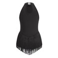 thumbnail image 2 of IBTOM CASTLE Halter Tassel Latin Dance Dress for Girls Sparkly Rhinestone Fringe Bodysuit Kids Ballroom Dancing Leotards Salsa Jazz Outfit Black, 2 of 7