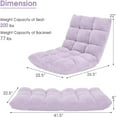 thumbnail image 2 of YEXJ Folding Sofa Chair with 14 Adjustable Positions, Padded Sleeper Bed, Couch Recliner, Gaming Floor Chair for Adults-Light Purple, 2 of 13