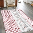 thumbnail image 2 of Area Rugs 2.7'x5', Red Plaid Farmhouse Carpet for Living Room Bedroom Dining Room, Watercolor Cute Country Pigs Checkered Throw Kitchen Rugs Non Slip Washable Rectangle Indoor Outdoor Rugs, 2 of 8