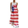 thumbnail image 2 of SMihono Robe Maxi Bohème d'Été pour Femmes Grande Taille Mode Col en V Sans Manches Soirée d'Été Impression Poches Gilet Longue Robe de Plage, 2 of 7