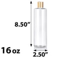 thumbnail image 1 of Clear Plastic PET Cylinder Bottle with Gold Disc Cap (12 Pack), 1 of 3
