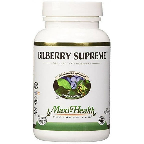 Maxi Health Kosher Bilberry Supreme with Lutein  - 60 Vegetable Capsules
