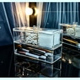 thumbnail image 3 of Cotton Swab Organizer Acrylic Material Dustproof Cosmetic Storage Box With Lid Makeup Holder Cotton Pad Container, 3 of 5