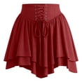 thumbnail image 3 of Rggeeun Halloween Costumes for Women Renaissance Corset Halloween Costumes Layered Ruffle A Line Skirt Party Stylish,Red,L, 3 of 5