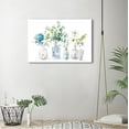thumbnail image 5 of Thanksgiving Christmas Gift Flowers Wall Art Vintage Blue White Floral Canvas Wall Decor Retro Botanical Glass Bottle Canvas Rustic Wooden Board Canvas Prints Living Room Bedroom Wall Decor 16" X 12", 5 of 6