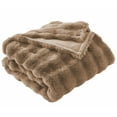thumbnail image 3 of (2 pack) Better Homes & Gardens Brown Texture Faux Fur Throw, 50" x 72", Adult/Teen, 3 of 7