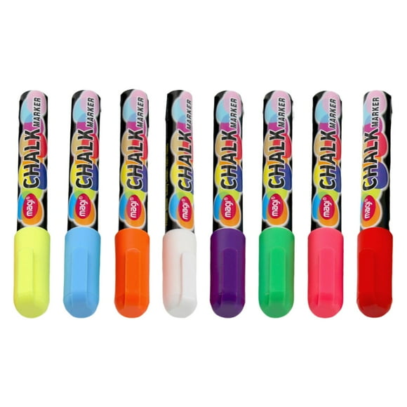Marqueurs Effaçables Craft & Stationery 8 Couleurs Craie Liquide 23ML Craie Soluble dans l'Eau pour Tableau Noir d'Enfants Stylos Ensemble d'Écriture Fluorescent