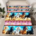 thumbnail image 2 of Castle Fairy Female Men Adults Farm Horse Queen Sheet Sets,Boho Tribal Aztec Bed Set, 2 of 7