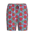 thumbnail image 6 of Daiia Hand Drawn Strawberry Mens Woven Stretch Pajama Short,Short Pajama Pants-Small, 6 of 7
