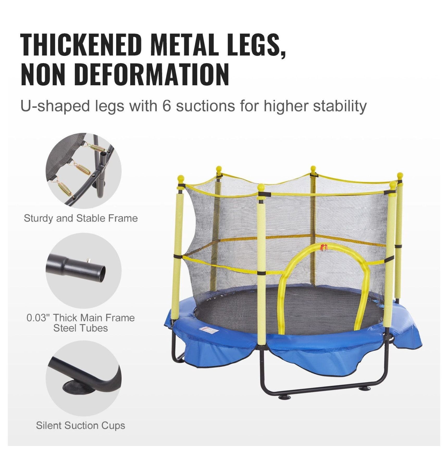 5FT Trampoline for Kids, 60" Indoor Outdoor Trampoline with Enclosure & Basketball Hoop, Mini Toddler Trampoline for 3+ Years Old, Birthday Gifts