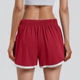 thumbnail image 5 of JoveMarine Athletic Shorts for Women, Running Shorts for Women Solid Elastic Waist - Loose Fit for Yoga Beach, Breathable Lightweight Summer Casual Bottoms with Stretch,Wine L, 5 of 6