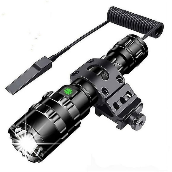 Tactical Torch 3000 Lumens Super Bright L2 Led Flashlight Usb Rechargeable 5 Light Modes Picatinny Rail Mount And Push Switch For Outdoor Fishing [ene