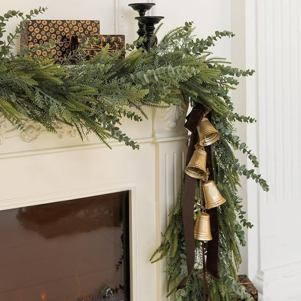 Guirnalda Artificial de Pino Navideño Rattan Verde 180cm para Decoración de Navidad y Hogar