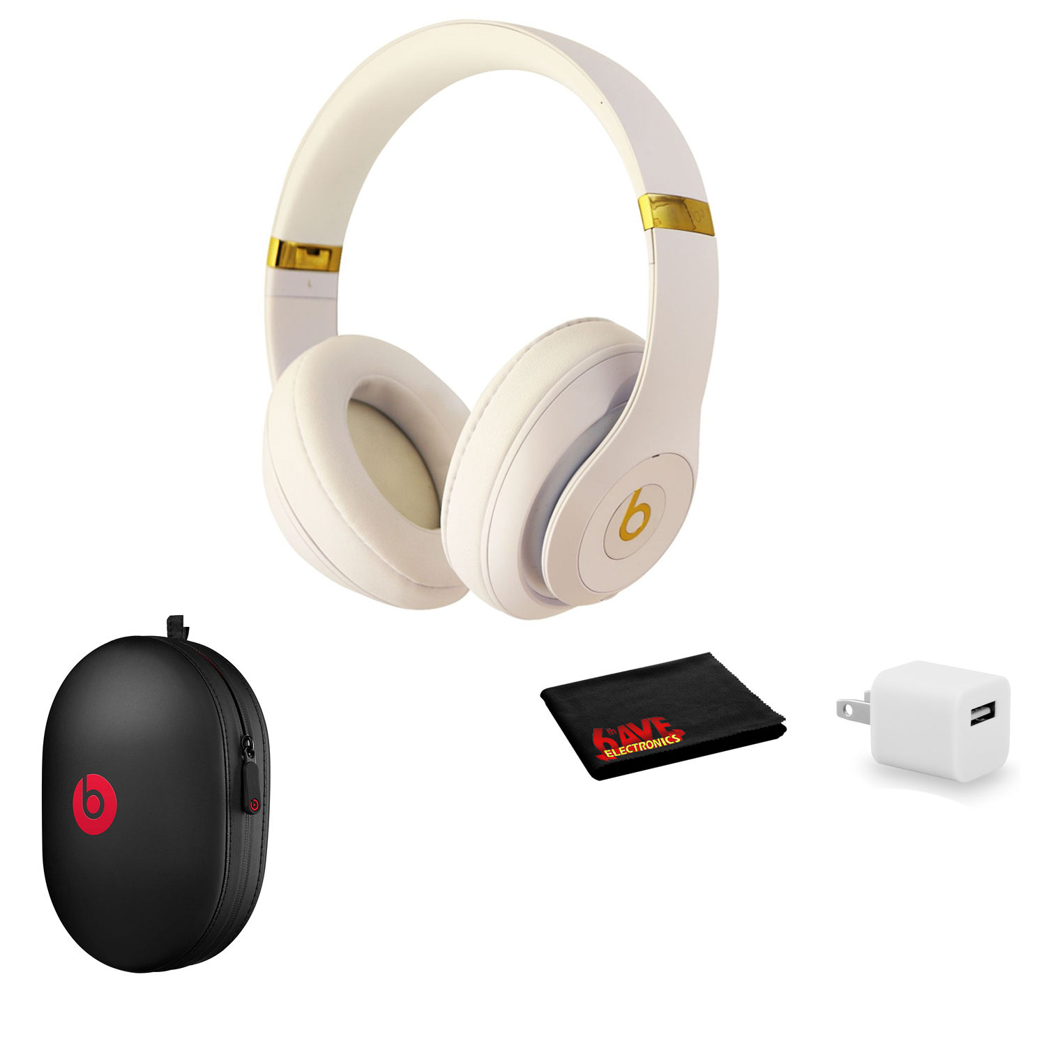 Beats Studio3 Wireless Series Over-Ear Headphones - Matte White/Gold  (MQ572LL/A) Kit with USB adapter | Walmart Canada