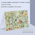 thumbnail image 3 of Yayeee Toggle Light Switch Wall Plate 3-Gang 6.37"x4.48" Decorative Outlet Cover, Green Floral Pattern, 3 of 7