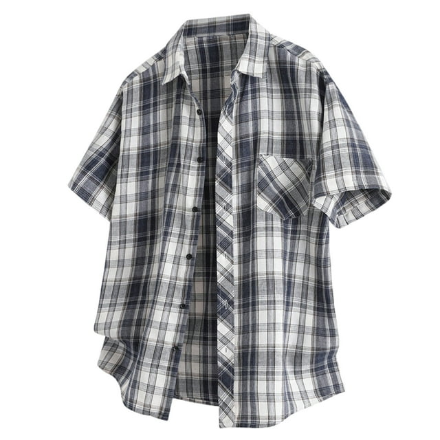 Men's Casual Short Sleeve Polyester Lapel Top - Solid Color Fashion T-Shirt for Daily Wear