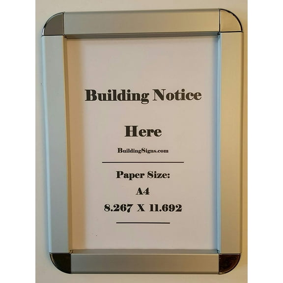 Hallway/Lobby Notice Frame A4- Chrome !!! ( Heavy Duty - Aluminum)