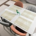thumbnail image 3 of Beige Placemats Set of 4, Linen Buffalo Plaid Double Layer Spring Placemats Check Kitchen Table Mats,Waterproof Heat Resistant Durable Cloth Washable Placemats 12 x 18 Inches, 3 of 6
