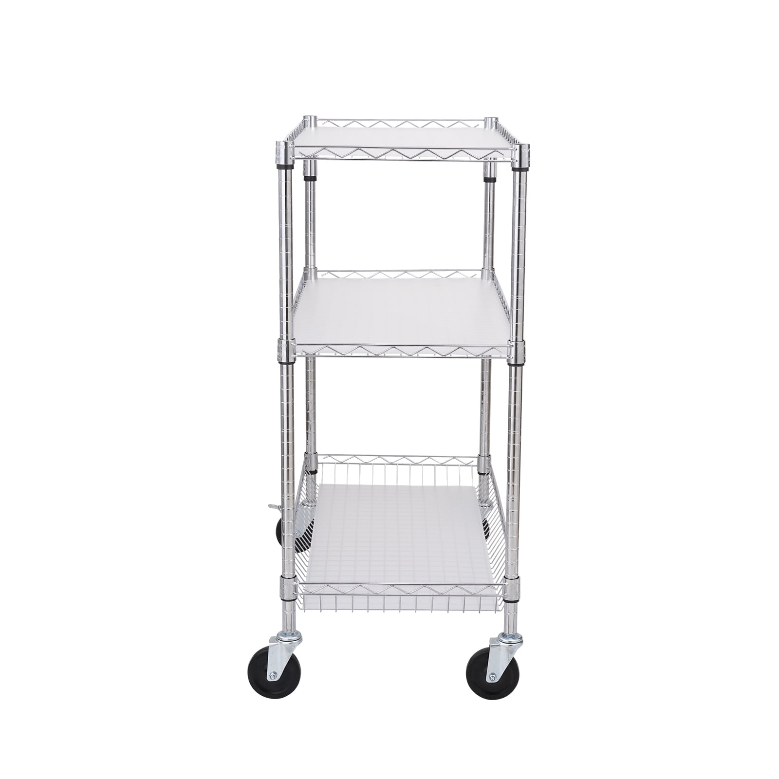 VEVOR Supreme 3-Tier Rolling Utility Cart - 550 lb Capacity