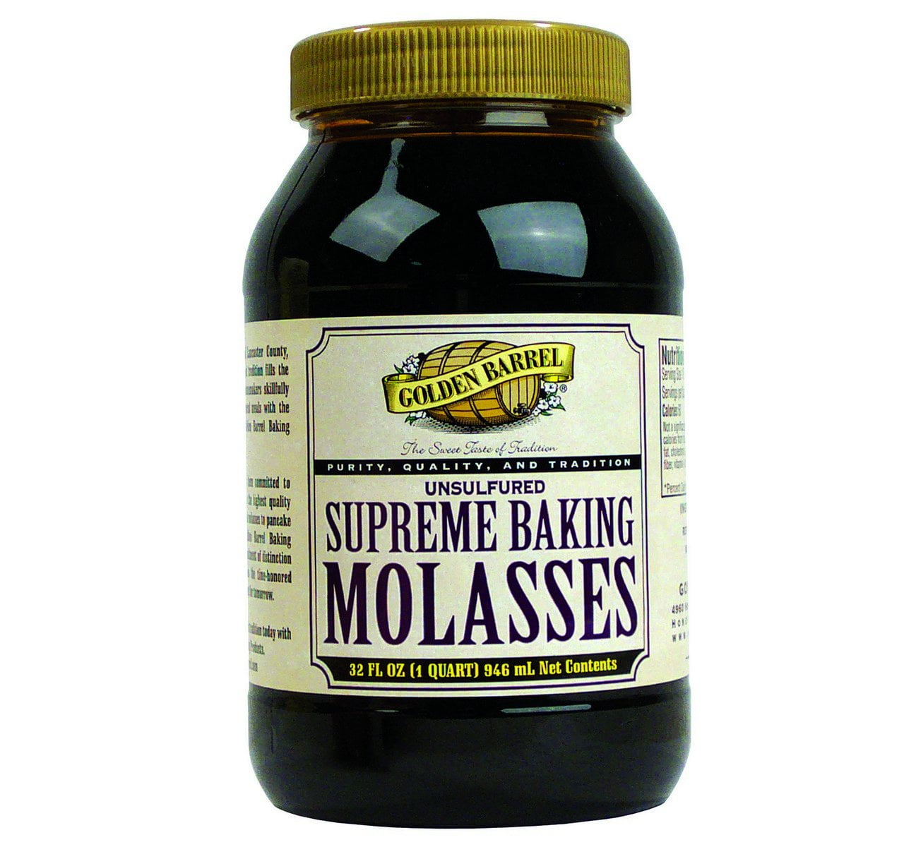 Golden Barrel Unsulfured Supreme Baking Molasses, 32 Oz. Bottle (Pack