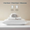 thumbnail image 3 of Sleep Zone Nanotex Super Soft Cooling Full Size Bed Sheets Set 4 Piece - Easy Care Fitted Flat Sheet & Pillowcase Sets - Wrinkle Free, Fade Resistant, Deep Pocket 16" (White, Full), 3 of 6