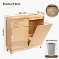 thumbnail image 2 of Poshby 40''W Tilt Out Trash Can Cabinet with Drawer, Charging Station for Kitchen Bathroom, Natural, 2 of 8