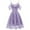 Purple, variant on Fesfesfes Women Gowns Lace Off-The-Shoulder Sling Short Sleeves Party Dress Cocktail Prom Ballgown Vintage Dress Tops on