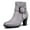 Gray Suede, variant on Pennysue Women's Gray Wide Width Ankle Boots With Buckle And Zipper Chunky Heel Ankle Strap Zip Boots For Ladies Size 7