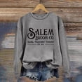 thumbnail image 2 of WEIWEN Halloween Sweatshirt for Women Salem Broom Co Graphic Long Sleeve Halloween Shirts for Women Plus Size Tops Womens Fall Fashion Clothing Light Gray, M, 2 of 3