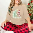 thumbnail image 6 of GUZOM Womens Christmas Long Sleeve Top - 100% Polyester Beige Loose Fit, Gnome & Christmas Tree Print, Boat Neck, XS-XL Festive Holiday Casual Wear,Size XS, 6 of 8