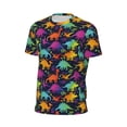 thumbnail image 6 of Wukai Colorful Dinosaur Print Men's Short-Sleeved Mesh T-Shirt,Quick-Dry Short Sleeve Workout T-Shirt-, 6 of 8