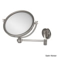 thumbnail image 2 of 8 Inch Wall Mounted Extending Make-Up Mirror with Grooved Accents - Polished Chrome / 3X, 2 of 5