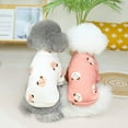 thumbnail image 2 of 2022 Cute Big Head Bear Dog Sweater Padded Milk Silk Composite Dog Clothes Autumn And Winter Warm Pet Clothing Pink, 2 of 9