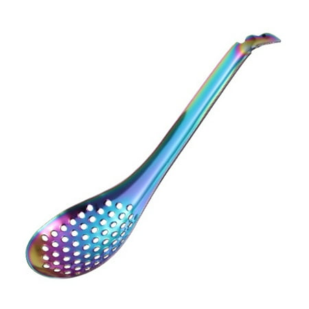 

Fusipu Heat-resistant Colander Fine Workmanship Stainless Steel Long Handle Multi-use Baking Caviar Spoon for Kitchen