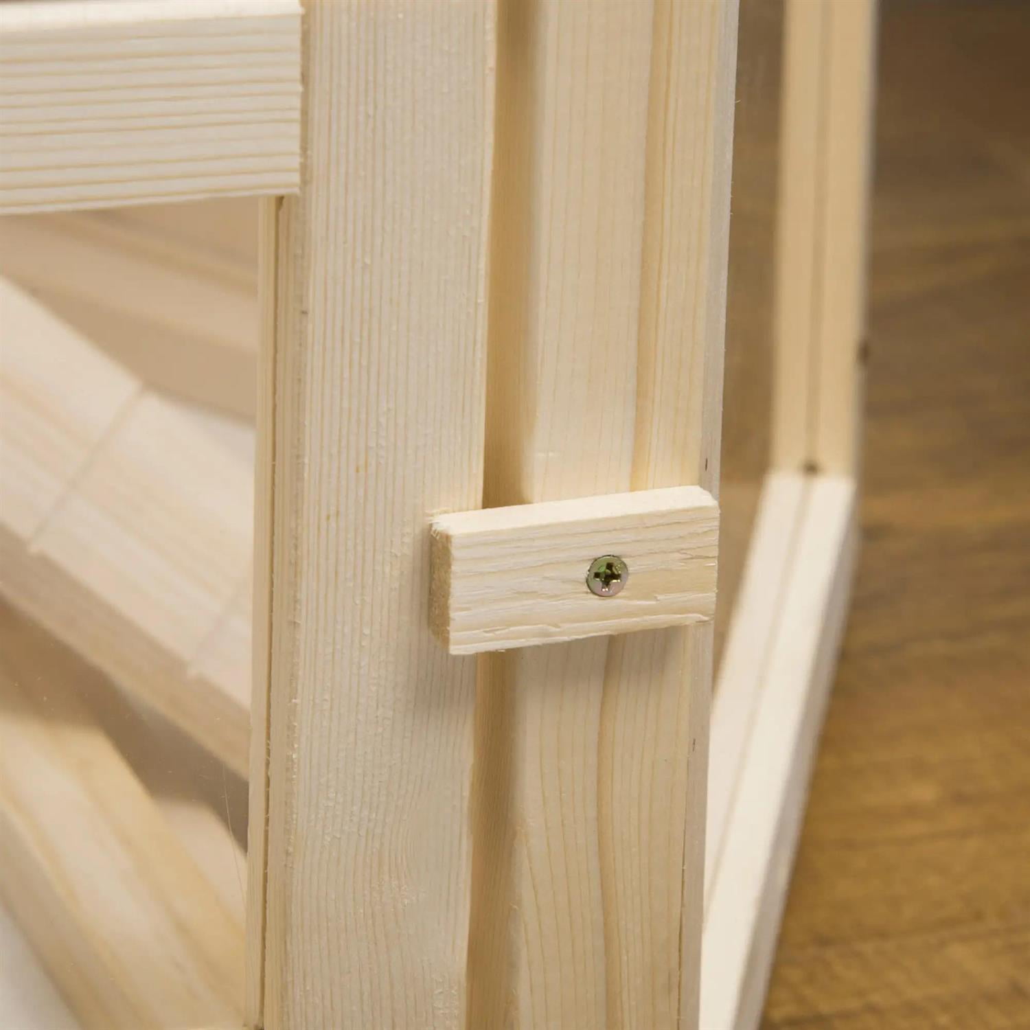 Pefilos 3 Tier Wooden Hamster Cage with Tray, Seesaws, Water Bottle, Small Animal Cage for Syrian Hamsters Degus or Other Similar, Beige