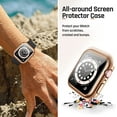 thumbnail image 4 of Waterproof Case Compatible with Apple Watch 41mm Series 7 & Series 8 with Tempered Glass Screen Protector, iWatch Full Protective Hard PC Bumper Case Face Cover for Men Women (41mm, Rose Gold), 4 of 5