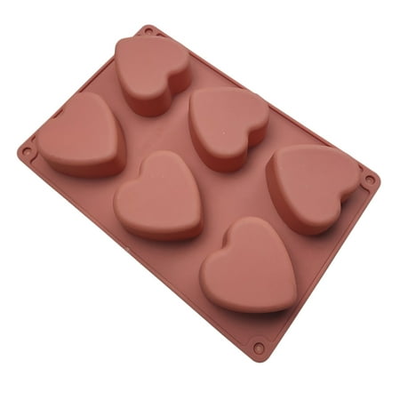 

Hadanceo Cake Mold Heat Resistant Quick Release Non-stick Flexible Microwave Safe Baking 6 Cavities 3D Heart Shaped Biscuit Mold Kitchen Supplies