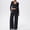 Suit-320Black, variant on Two Piece Sets for Women V-Neck Wrap Crop Top & Wide Leg Pants Lounge Sets Tie Knot Long Sleeve Flowy Yoga Dance Casual Matching Outfits