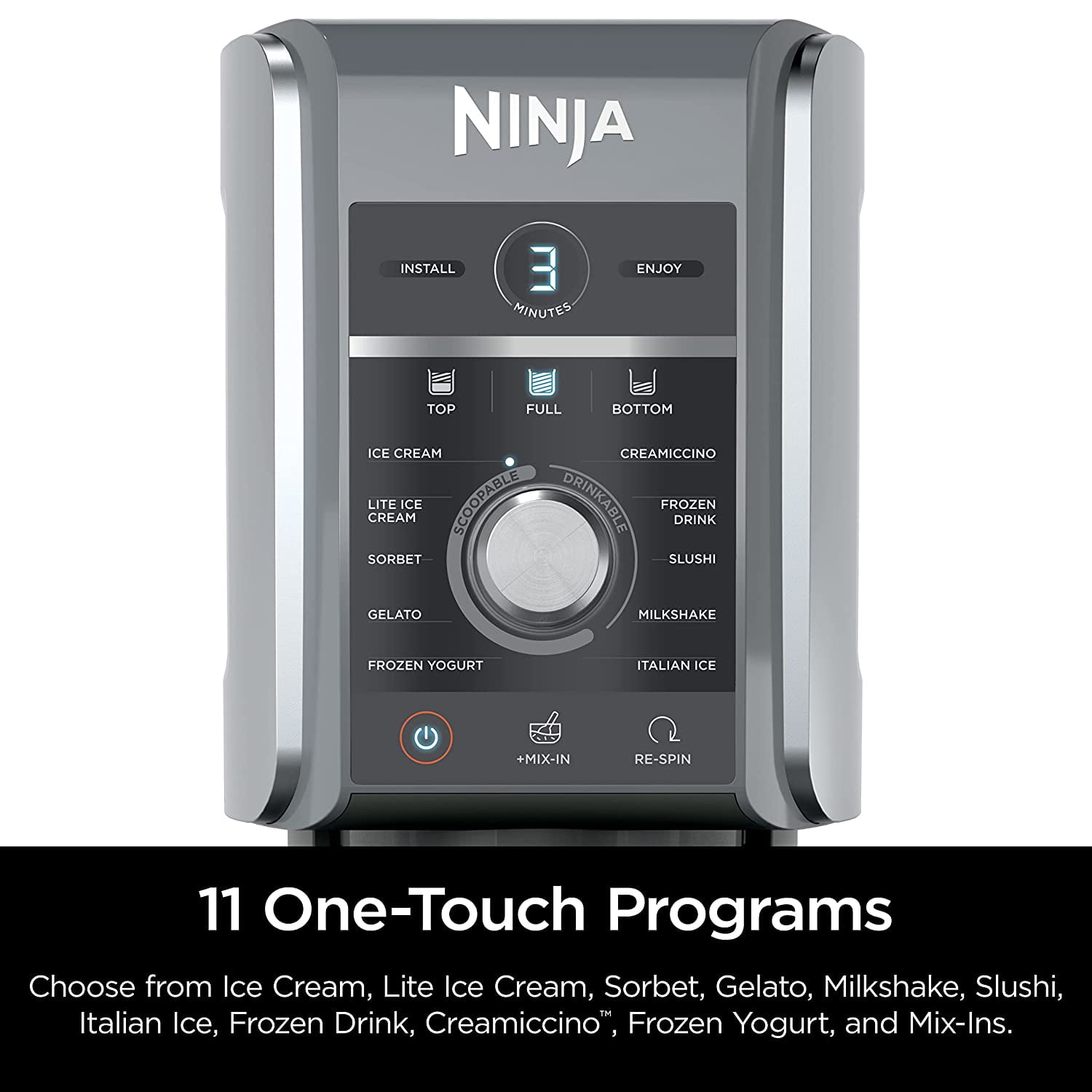 Ninja, CREAMi Deluxe, Color: SilverCord length (in.): 31.5 inDishwasher-safe parts: YesProduct dimensions (in.): 12.01 in L x 8.42 in W x 16.69 in HProduct weight (lbs.): 14.44 lbsWattage: 800, Corded Electric, Programmable, 11-in-1 XL Ice Cream Maker, Silver