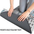 thumbnail image 3 of Blue Geometric and Striped Pattern Hot Yoga Mat Towel Non Slip for Hot Yoga - Quick-Drying Yoga Mat Cover with 4 Corner Pockets with Travel Bag - Hot Yoga Towel Non Slip 70"x26", 3 of 6