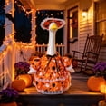 thumbnail image 2 of Halloween Porch Goose Clothes, with Matching Hat, Ghost Pumpkin Bat Theme, Yard Garden Decor for Front Yard Patio Lawn 23 inch Goose Statue Decor, 2 of 8