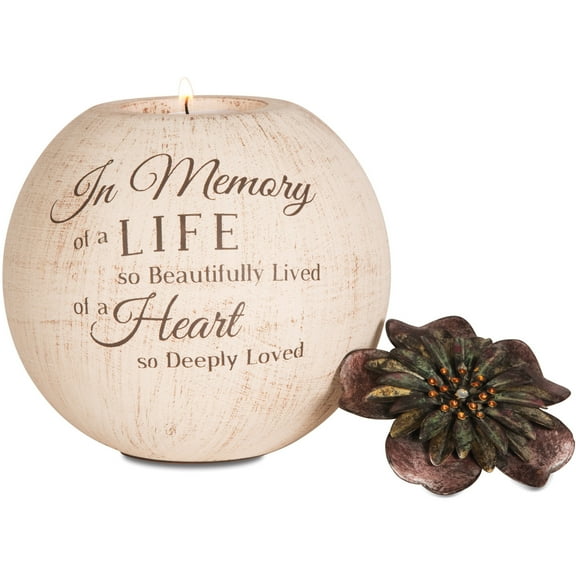 Pavilion Gift Company 19009 Light Your Way Terra Cotta Candle Holder, in Memory, 5-Inch