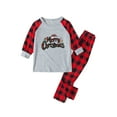 thumbnail image 2 of Odeerbi Christmas Pajamas for Family Holiday Long Sleeve Family Christmas Pajamas Matching Sets Kids Casual Printed Top with Bottom Outfits Home Wear Sleepwear Family Matching PJs Set Red, 2 of 5