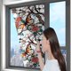 thumbnail image 4 of Lámina adhesiva estática para ventanas con motivos florales arcoíris, 100 x 43 cm, calcomanía de PVC, 8 diseños botánicos, puertas de cristal, 4 of 5