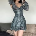thumbnail image 6 of IROINNID Rollbacks Semi Formal Dress for Women Long Sleeve Sweatheart Neck Empire Waist Regular Strap Sexy Party Dress,Green, 6 of 7