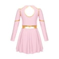 thumbnail image 4 of iiniim Cheer Leader Girls Contrast Color Cold Shoulder Cheerleading Uniform Dress Birthday Party Pink 8, 4 of 7