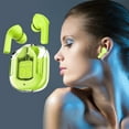 thumbnail image 4 of Wovilon In-Ear Bluetooth Earbuds With Transparent Charging Case Large Battery Touch Support Bt Earphone Led Battery Display Active Noise Reduction Earphone For Music, Game Low Latency Earphone, 4 of 9