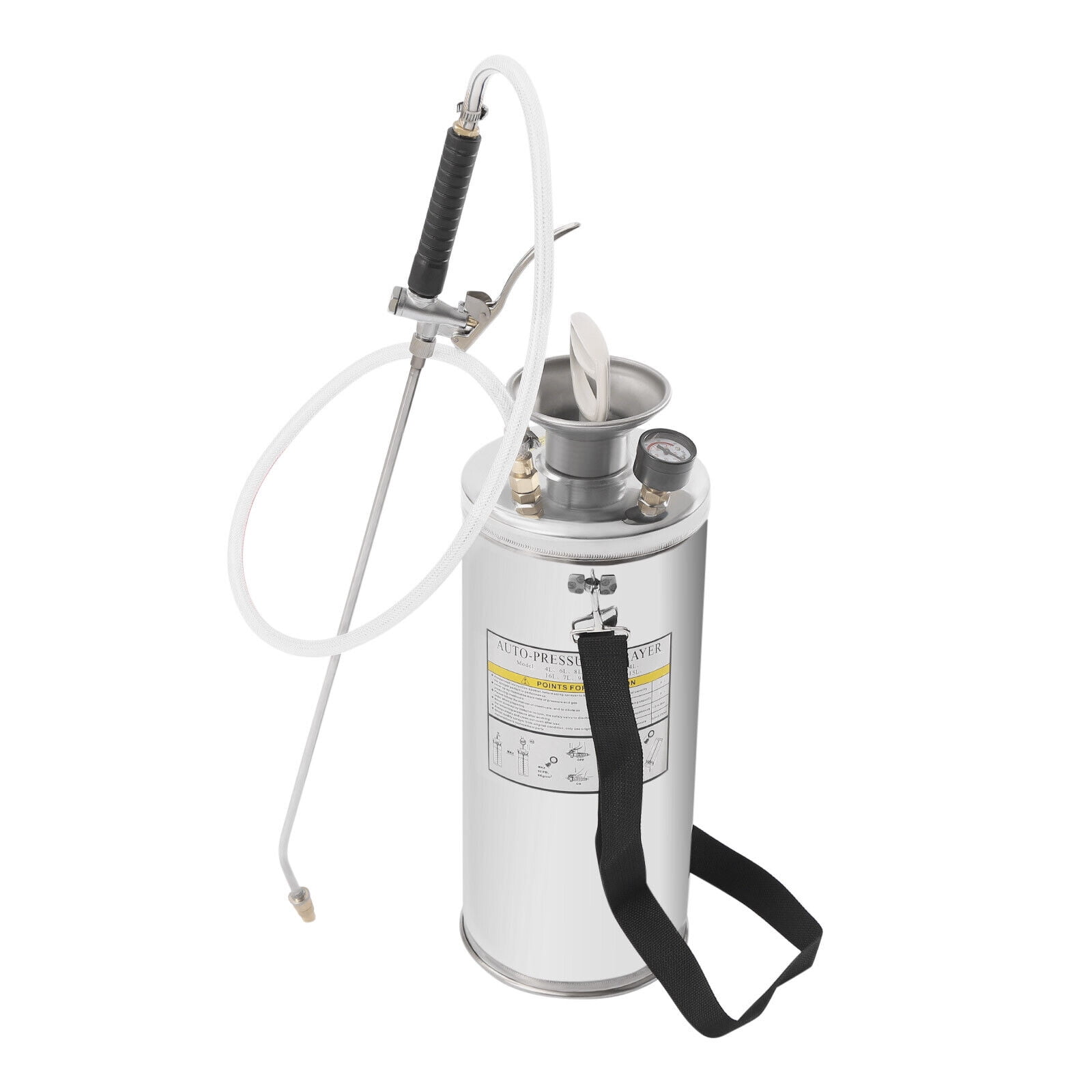 Miumaeov Stainless Steel Sprayer 1.5Gal Steel HandPump Sprayer with 1